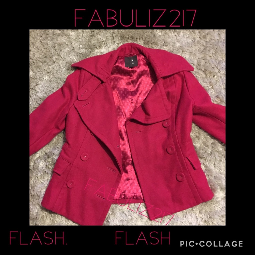 Fuchsia pea coat - Picture 3 of 4